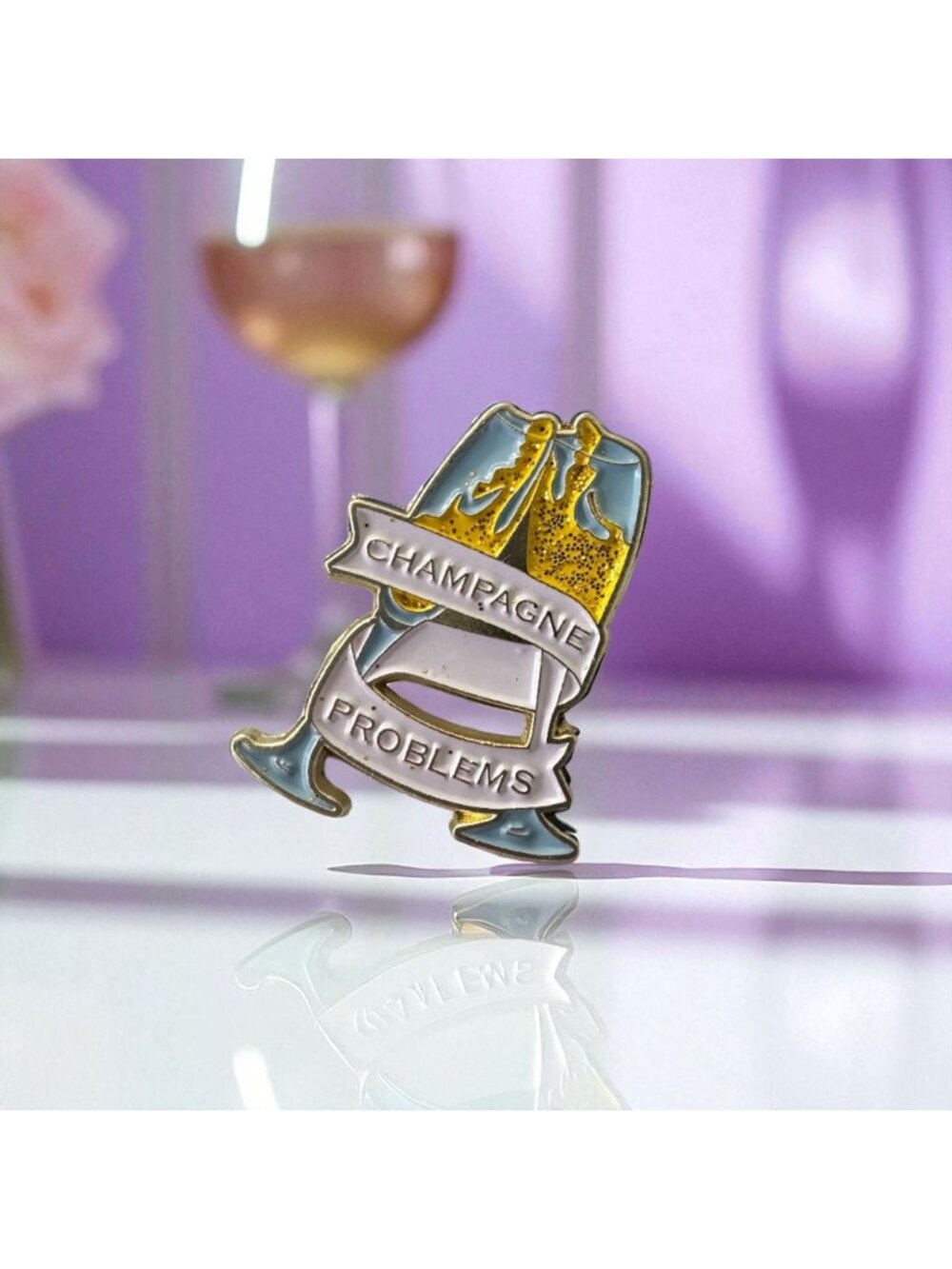 CHAMPAGNE PROBLEMS Swiftie  Enamel Lapel Backpack Pin NEW